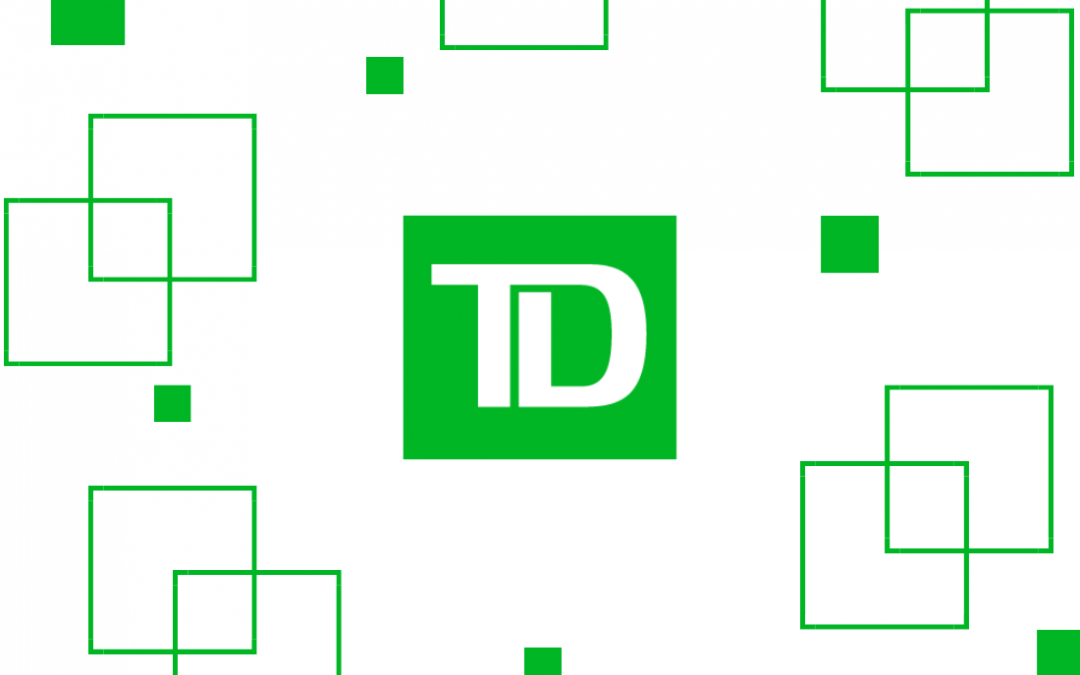 Logo du Groupe Banque TD, entouré de carrés verts.