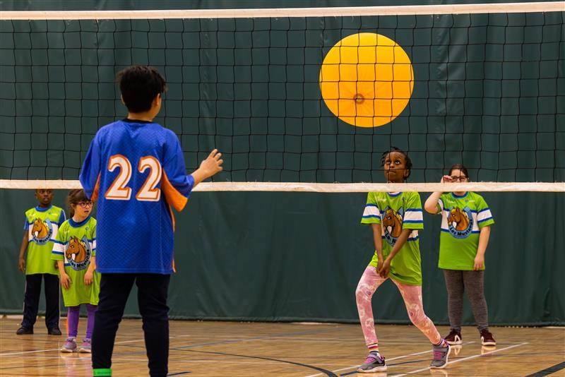 Des jeunes jouent au volleyball